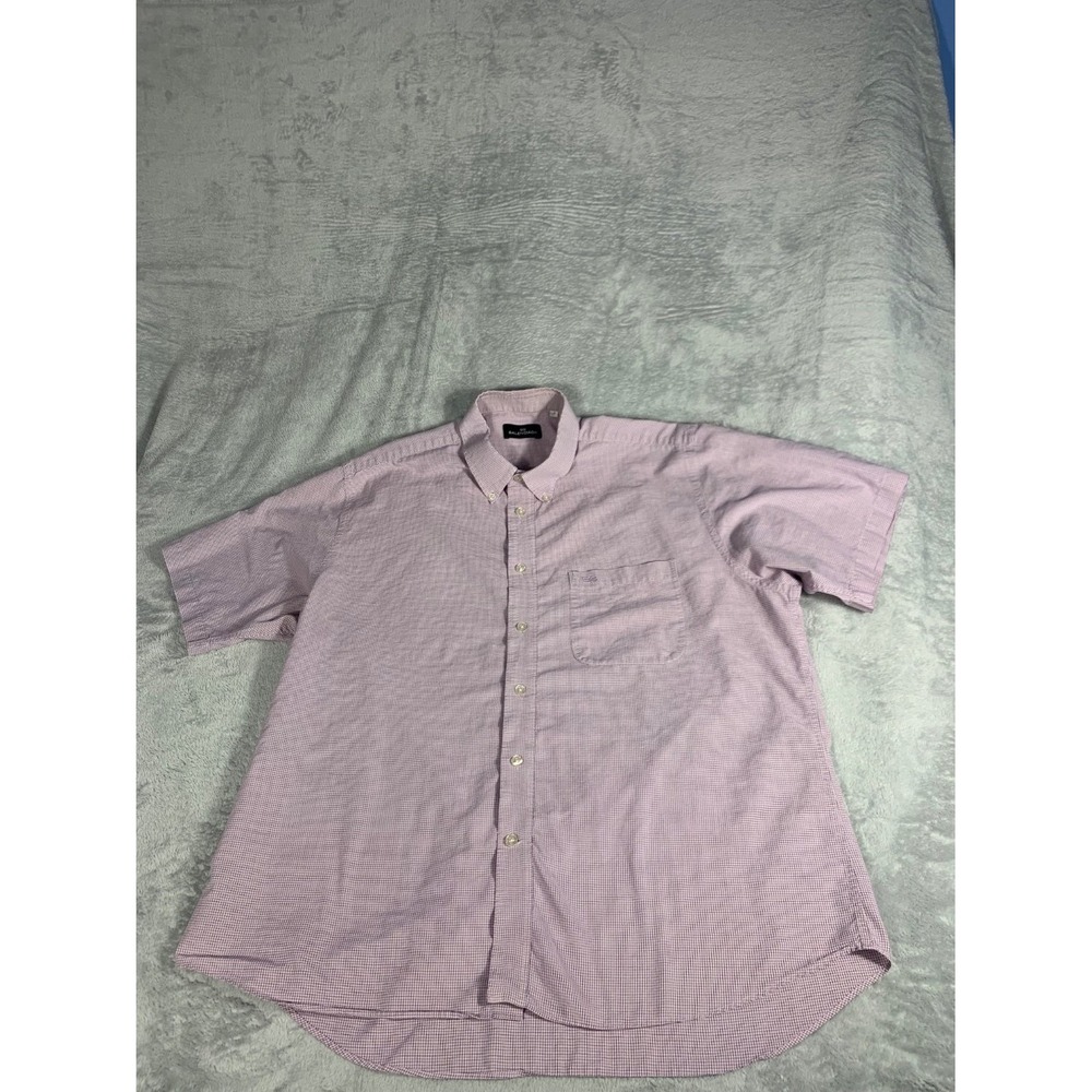 Balenciaga Mens Short Sleeve Button Up Shirt Size 6 Purple Check Embroidered